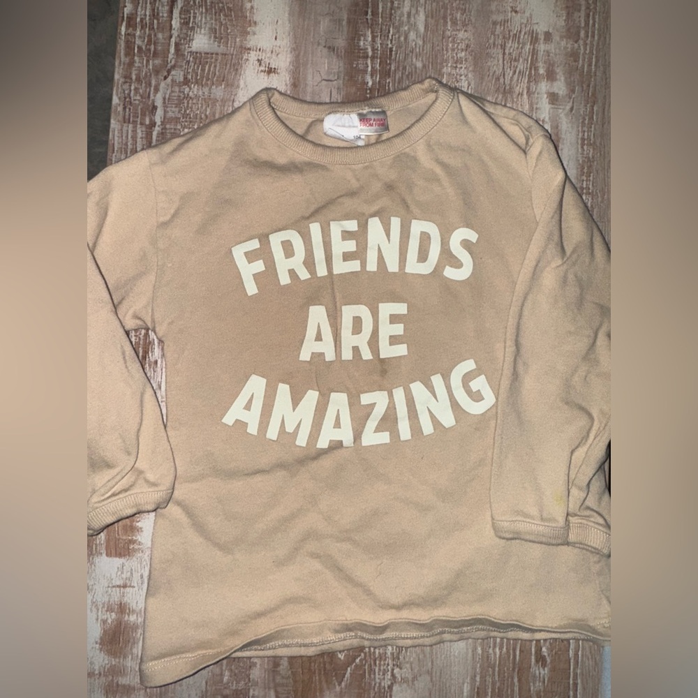 Zara Sweatshirt with 'Friends Are Amazing' Print